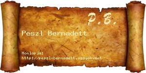 Peszl Bernadett névjegykártya